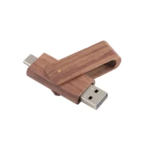 USB Madera Twister DUAL giratorio oscuro 3.0